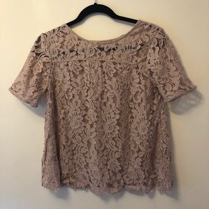Lace blush color blouse